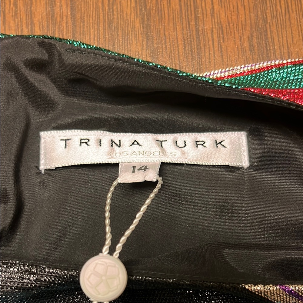 Trina Turk Metallic Striped‎ Shift Dress - Picture 7 of 13